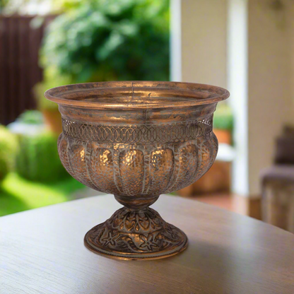Brynne Metal Gold Urn Planter