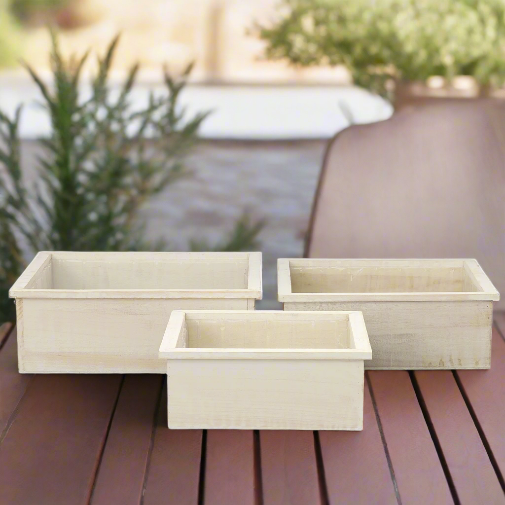 Aelric Wooden Square Planter Set (Set of 3)
