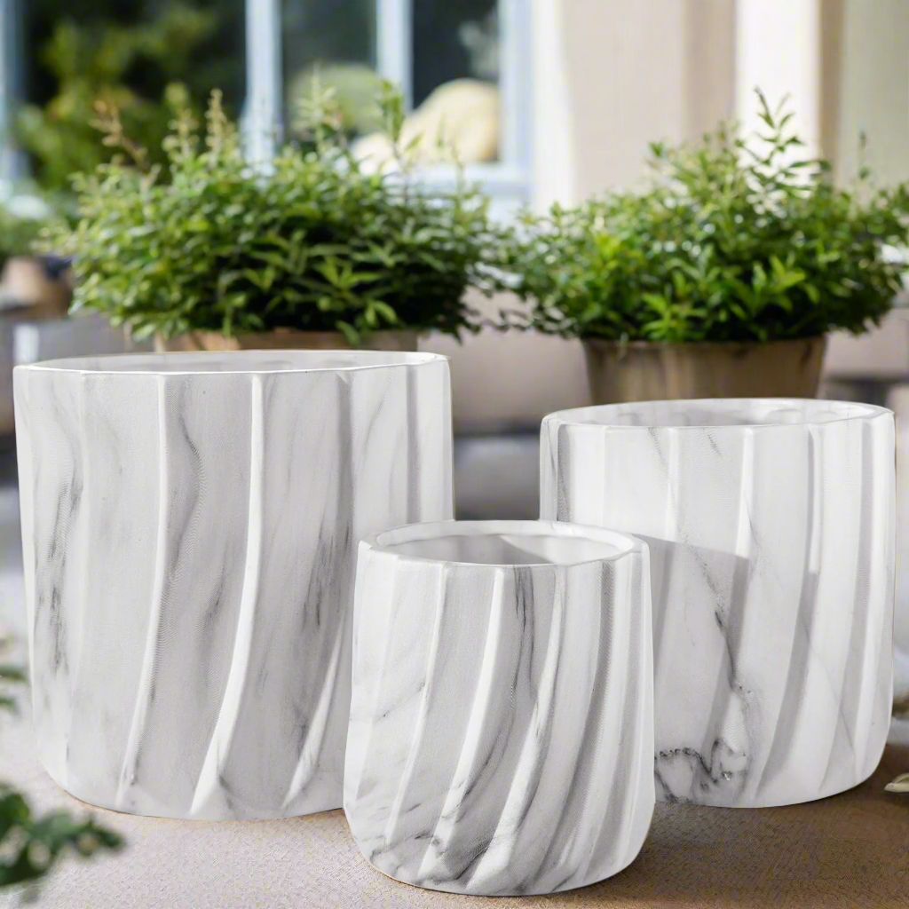 Thalia Ceramic Round Planter Set (Set of 3)