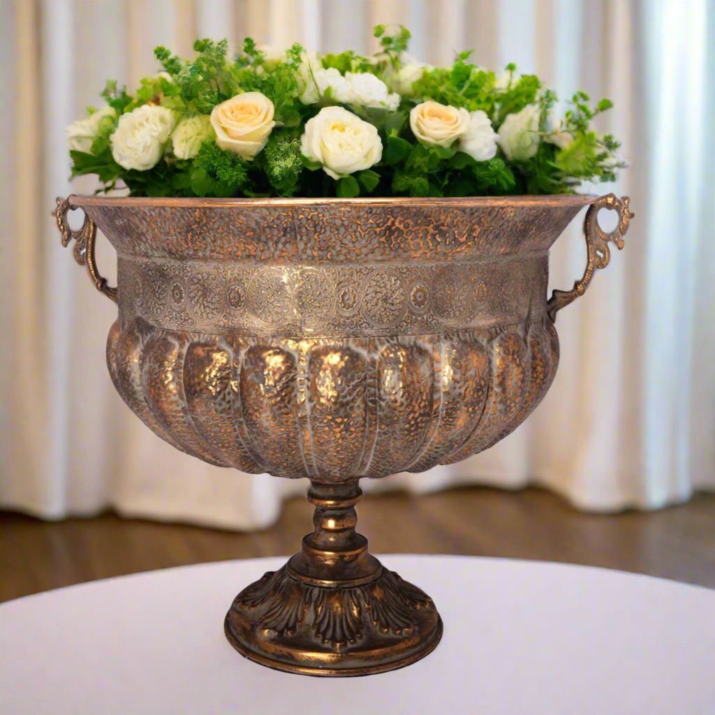 Brynne Metal Gold Urn Planter