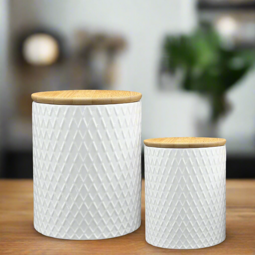 Corina Ceramic Round Canister Set (Set of 2)