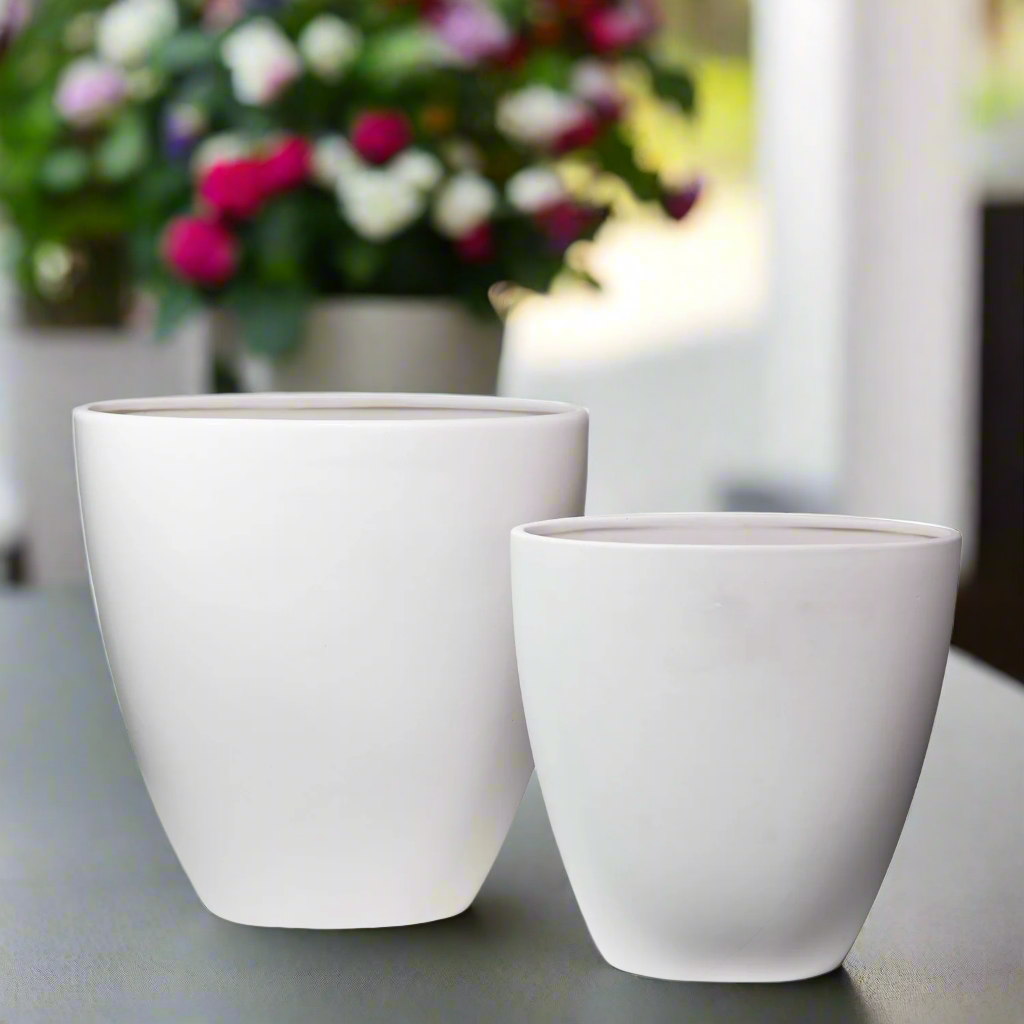 Isla Ceramic Tall Oval Pot (Set of 2)