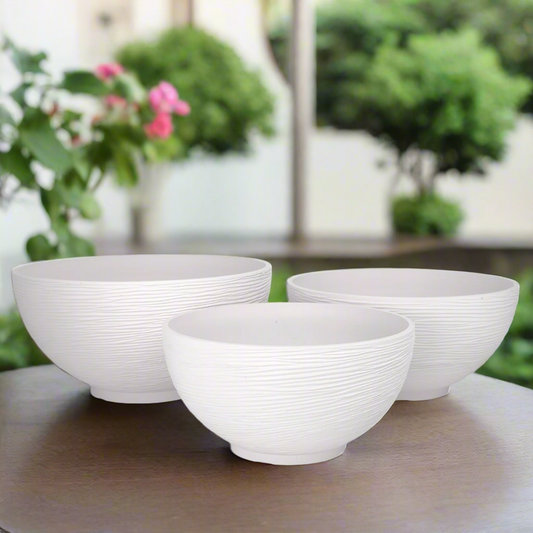 Havira White Fiberclay Planter Set (Set of 3)