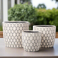 Orvanna Oval Symmetry Ceramic Planter Set (Set of 3)
