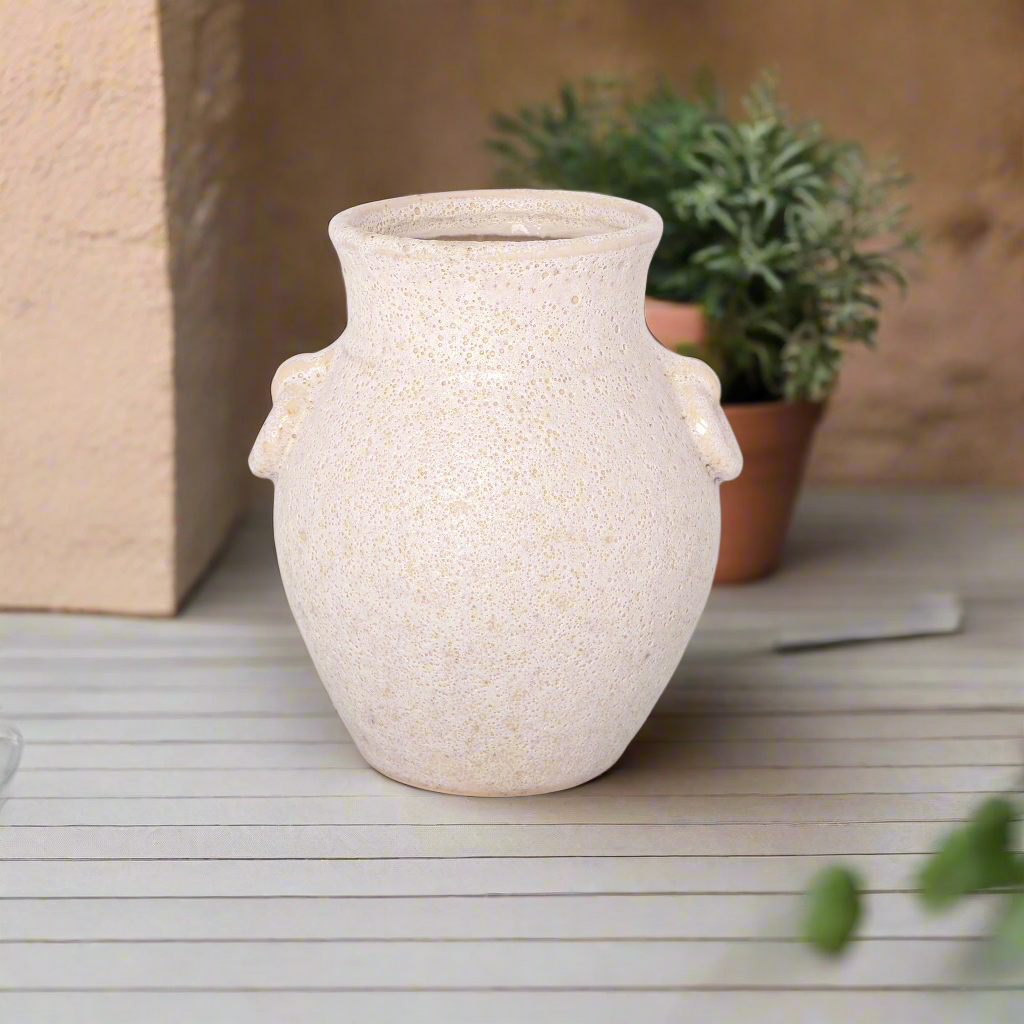 Blanche Ceramic Amphora Vase
