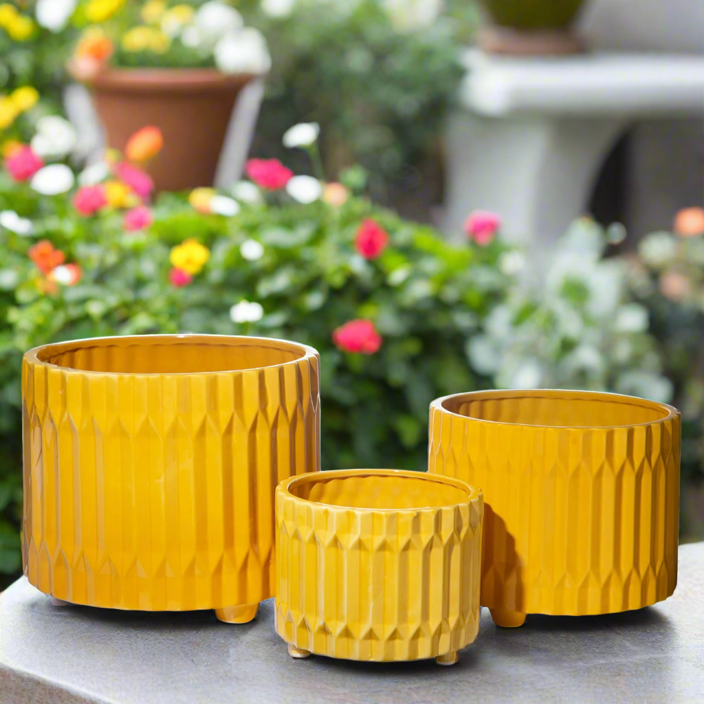 Spivora Geometric Tripod Planter Set (Set of 3)