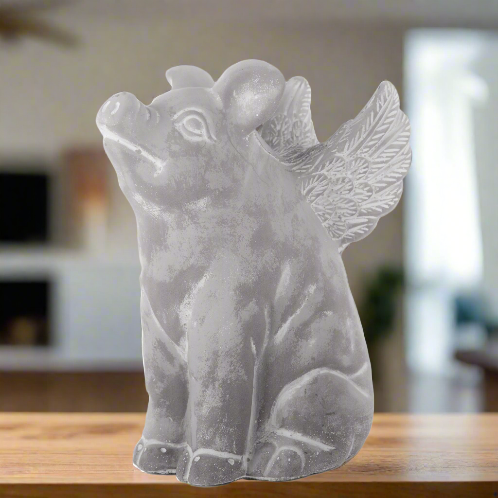 Lawra Cement Winged Piglet Figurine