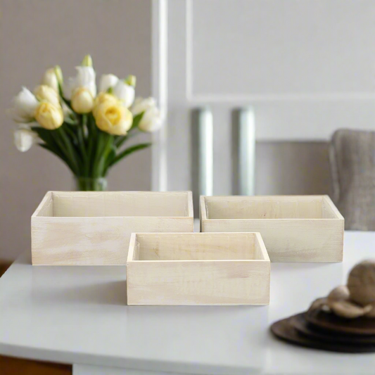 Arden Wooden Square Planter (Set of 3)