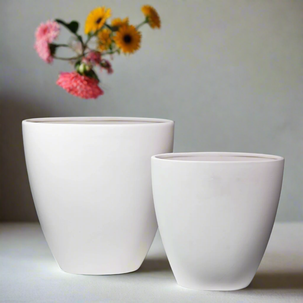 Isla Ceramic Tall Oval Pot (Set of 2)