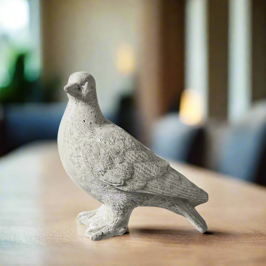 Sallie Cement Standing Pigeon Figurine