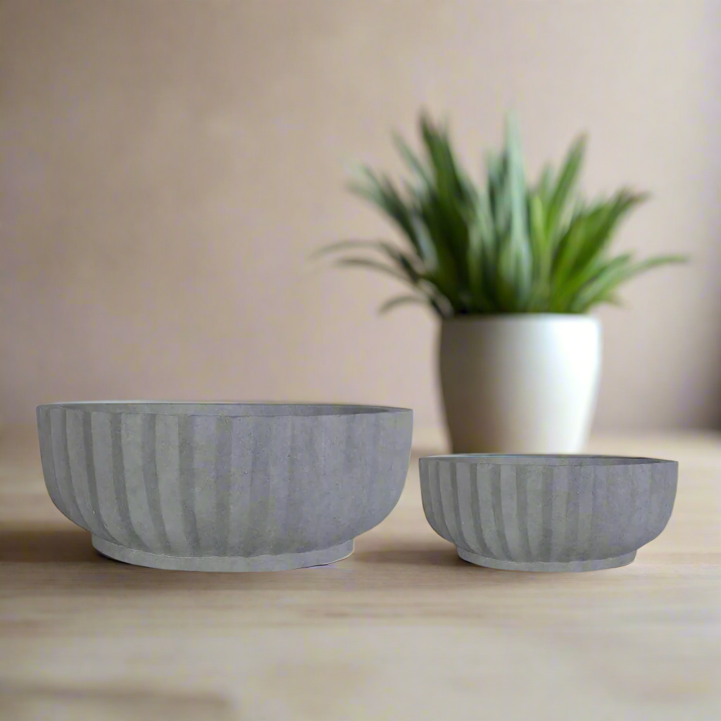 Rinell Fiber Clay Planter Set (Set of 2)