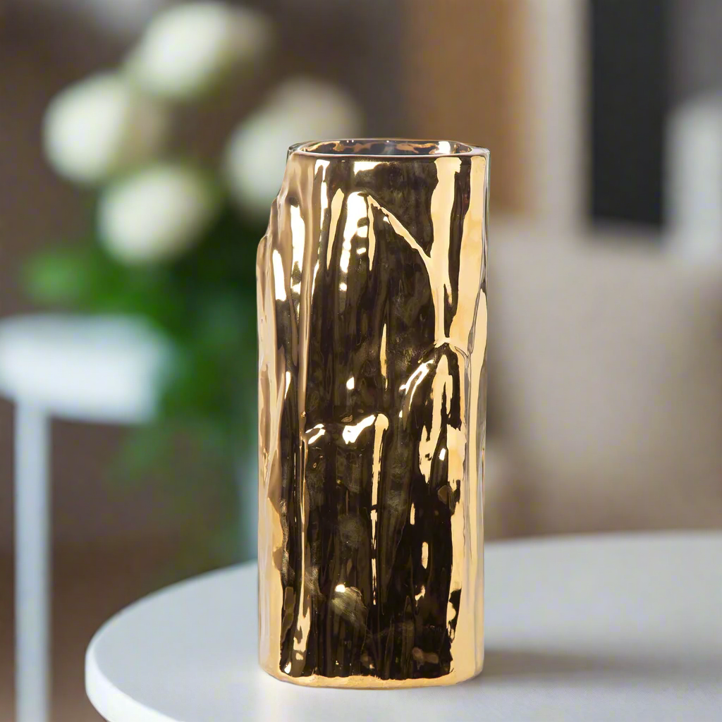 Sabine Ceramic Round Embossed Abstract Vase