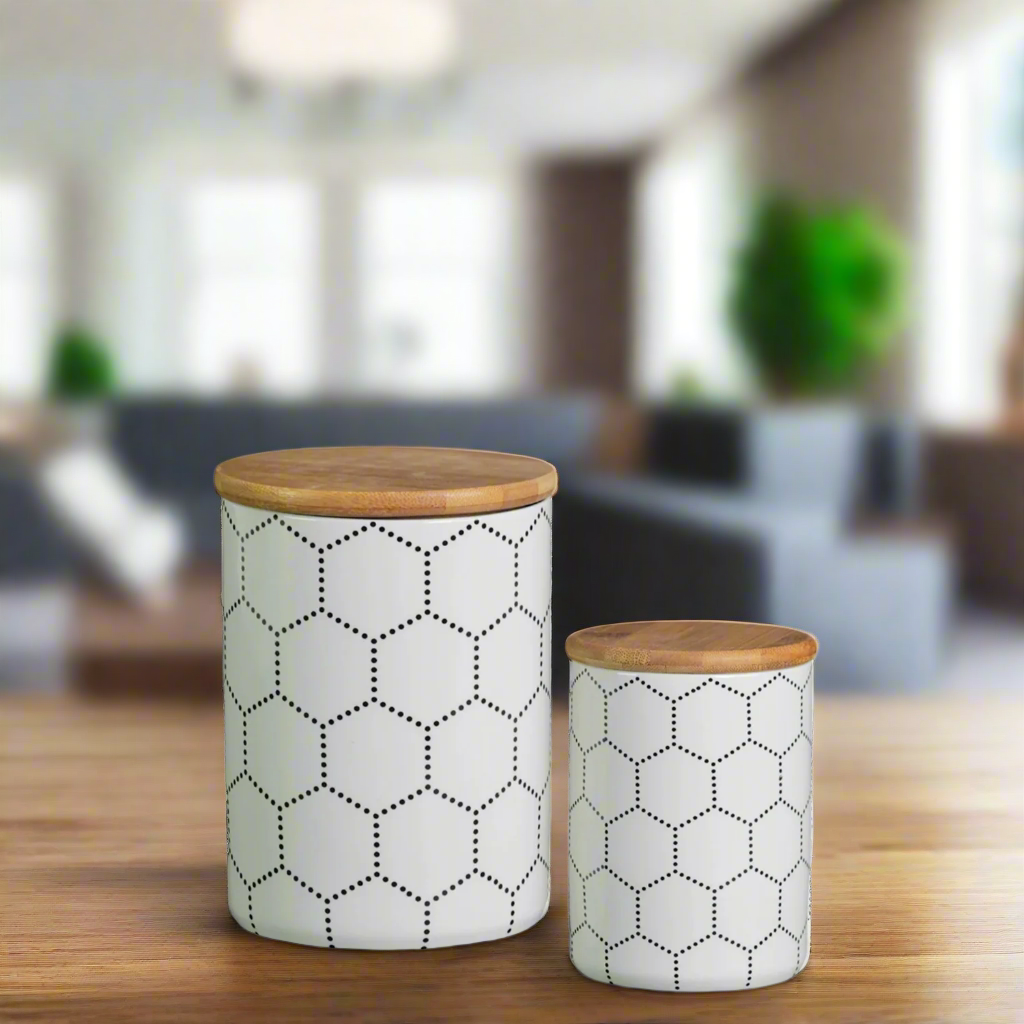 Lavender Ceramic Canister Set (Set of 2)