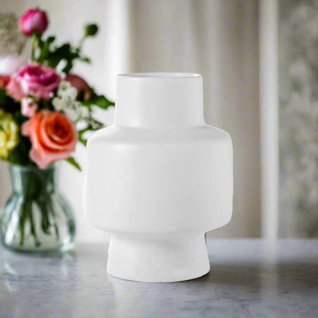 Zoey Ceramic Round Pipe Vase