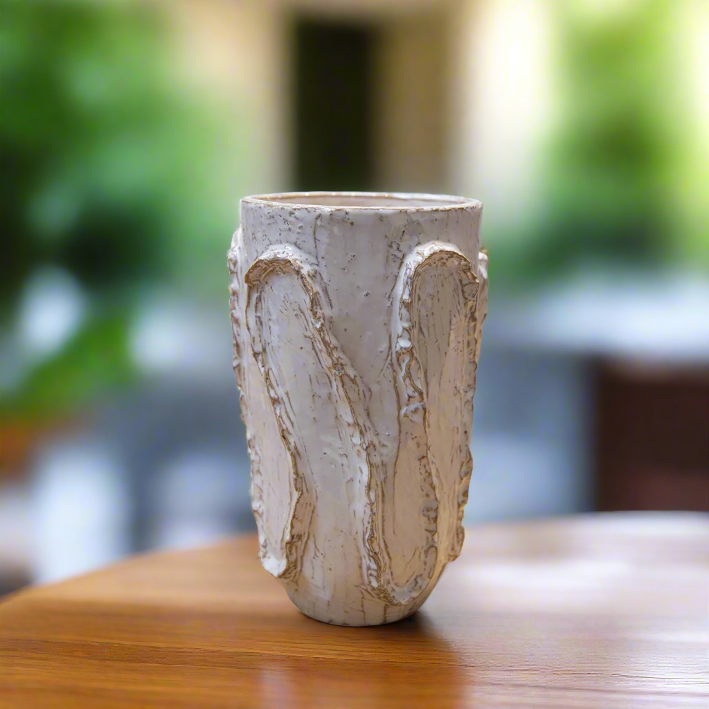 Emilie Ceramic Rustic Wave Vase
