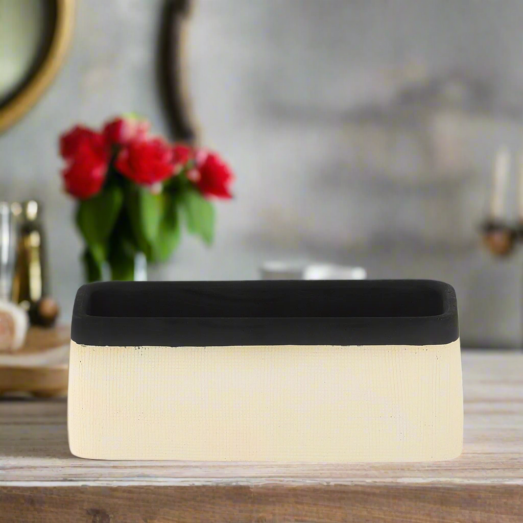 Bravine Rectangular Cement Pot