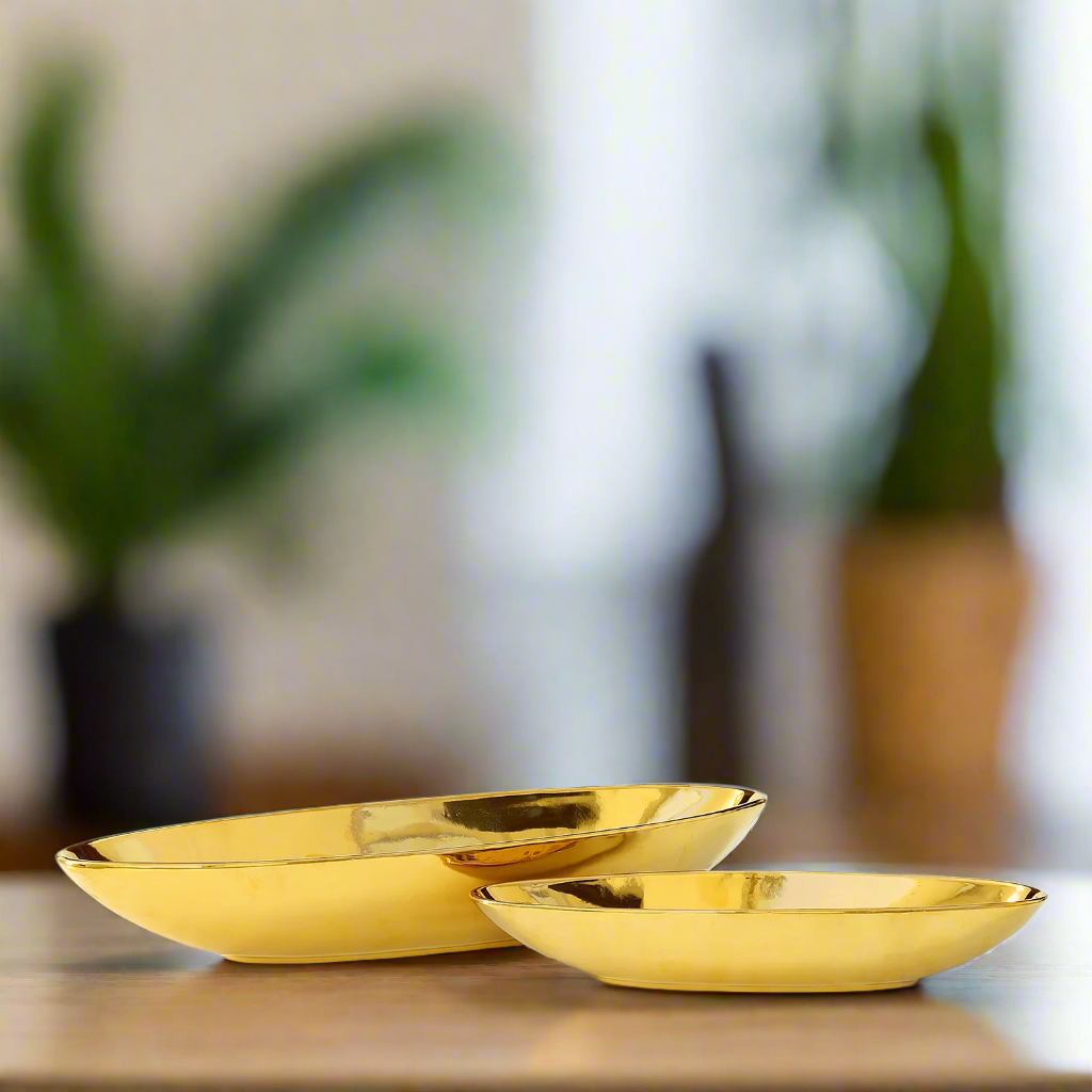 Ariyah Ceramic Boat Shape Decor  (Set of 2)