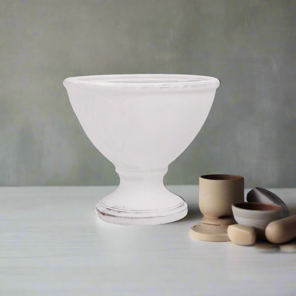 Solura White Terracotta Urn Planter