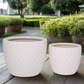 Beylin White Gloss Ceramic Planter Set (Set of 2)