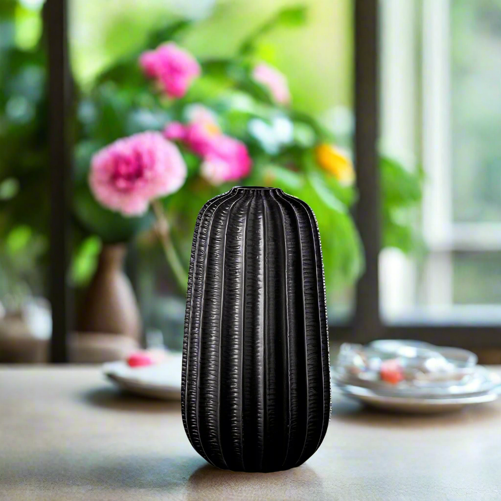 Margot Ceramic Embossed Column Vase