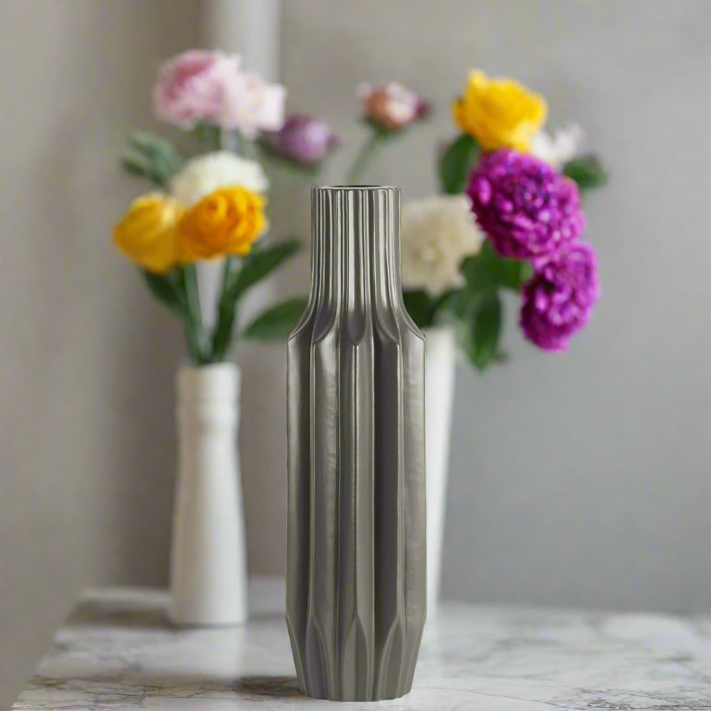 Maeve Ceramic Patterned Wave Vase
