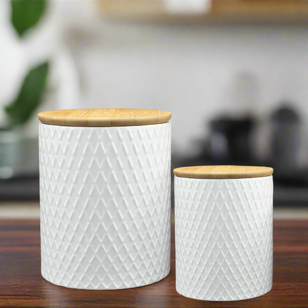 Corina Ceramic Round Canister Set (Set of 2)