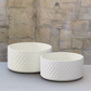 Belvoir White Ceramic Diamond Pattern Planter Set (Set of 2)