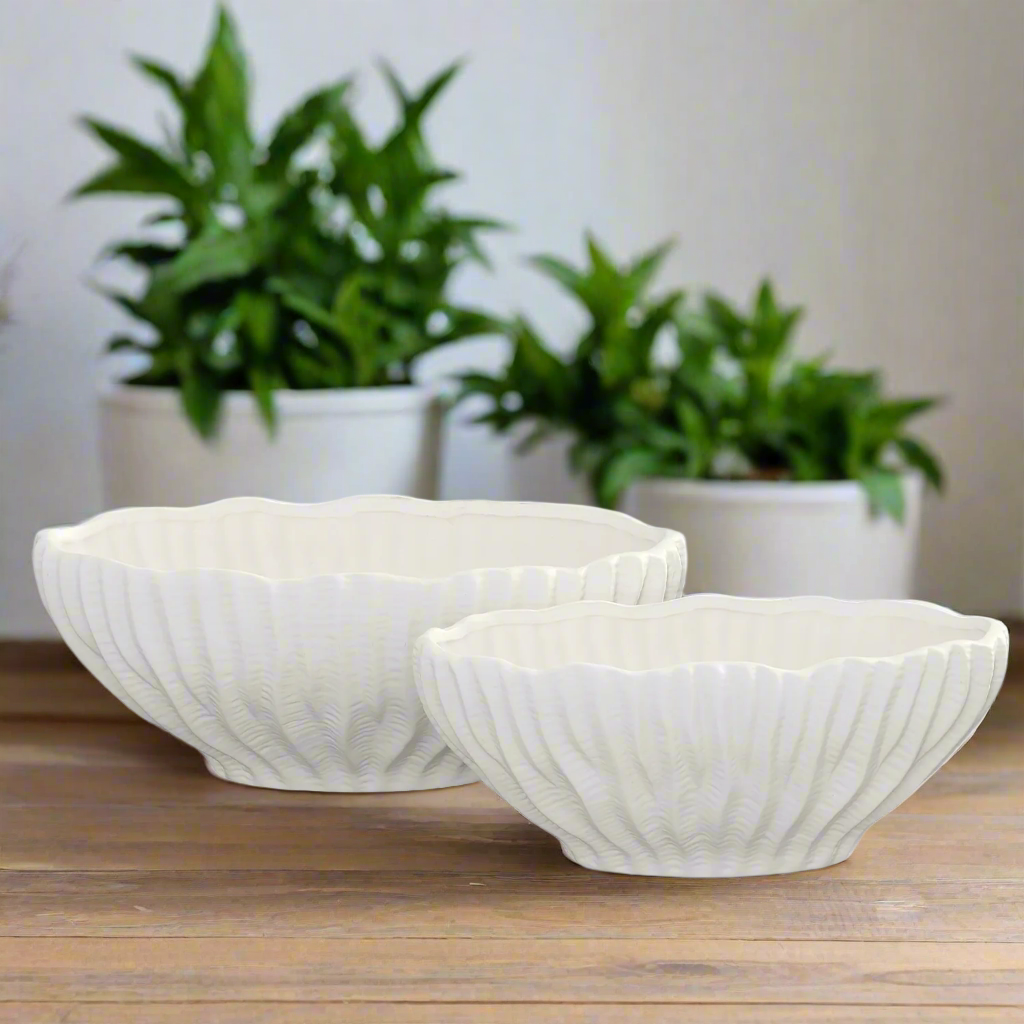 Seraphina Ceramic Low Oval Planter (Set of 2)