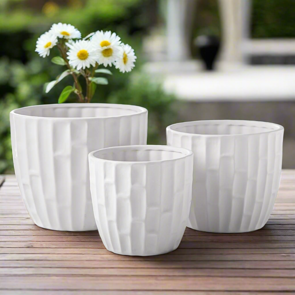 Palis Ceramic Round Planter Set (Set of 3)