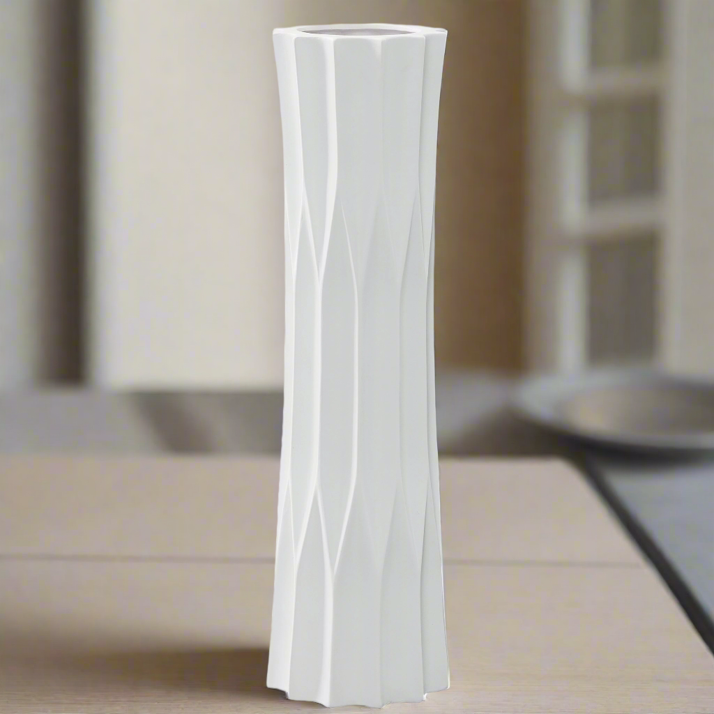 Kaia Ceramic Embossed Diamond Vases