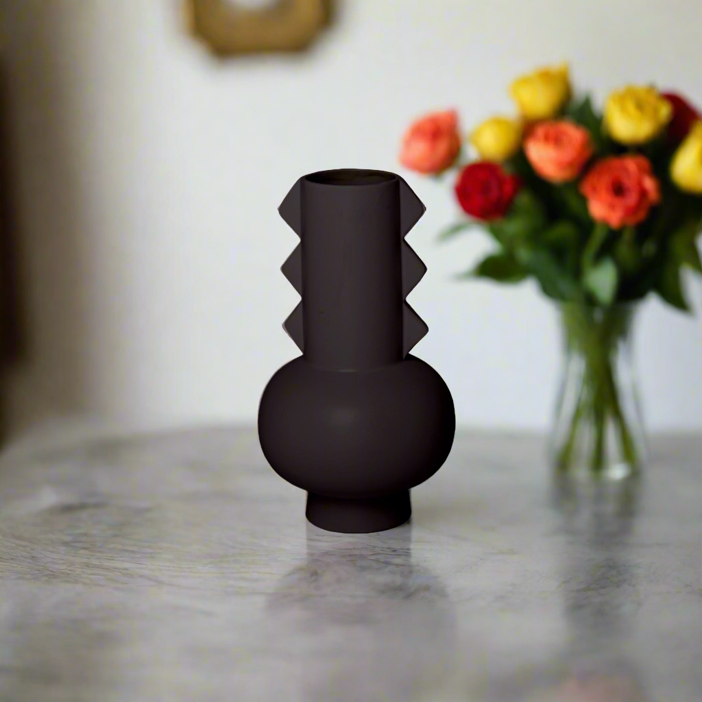 Adie Ceramic Vase with Glazed Matte Finish