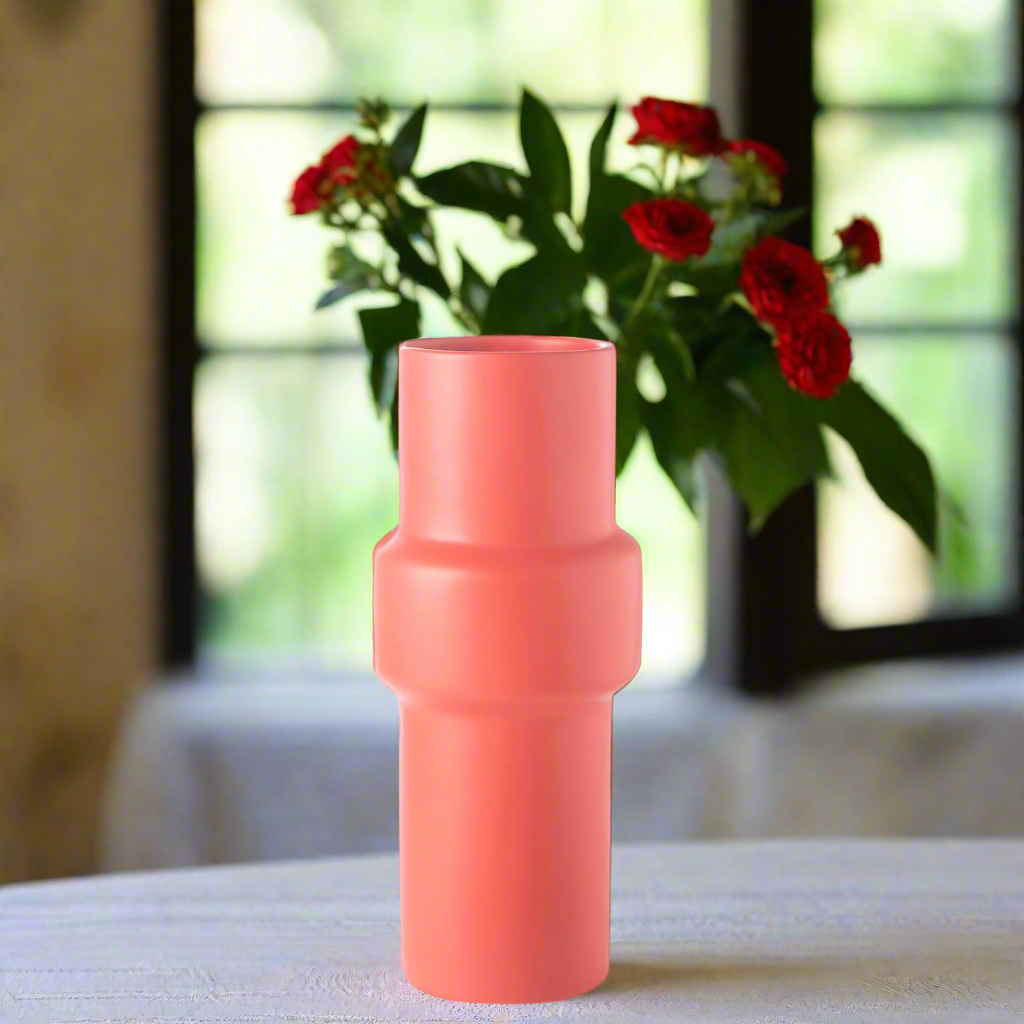 Mabel Ceramic Embossed Pipe Vase