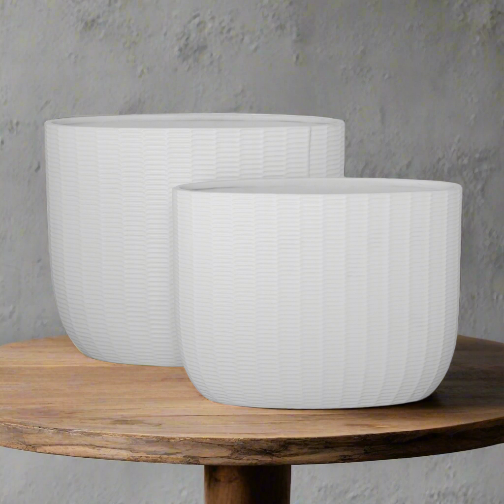 Rheva Ceramic Tall Oval Planter Set (Set of 2)