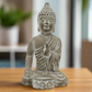 Kileigh Cement Buddha Figurine with Candle Holder