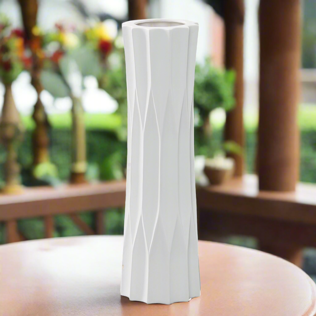 Kaia Ceramic Embossed Diamond Vases