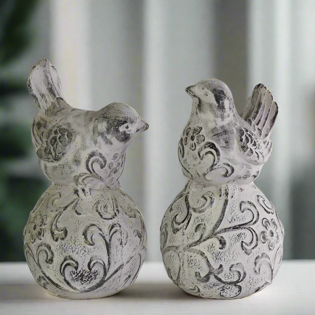 Jorlan Pedestal Bird Figurines (Set of 2)