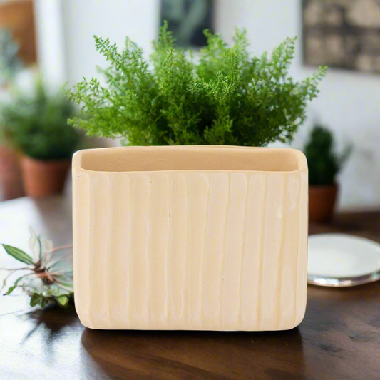 Bridget Cement Tall Rectangular Pot