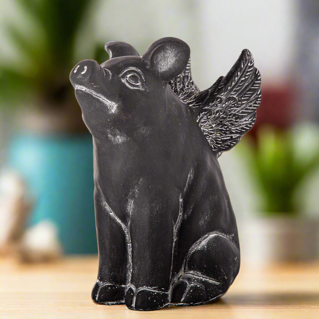 Lawra Cement Winged Piglet Figurine