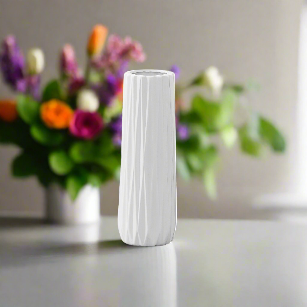 Valestra Ceramic Elongated Round Vase