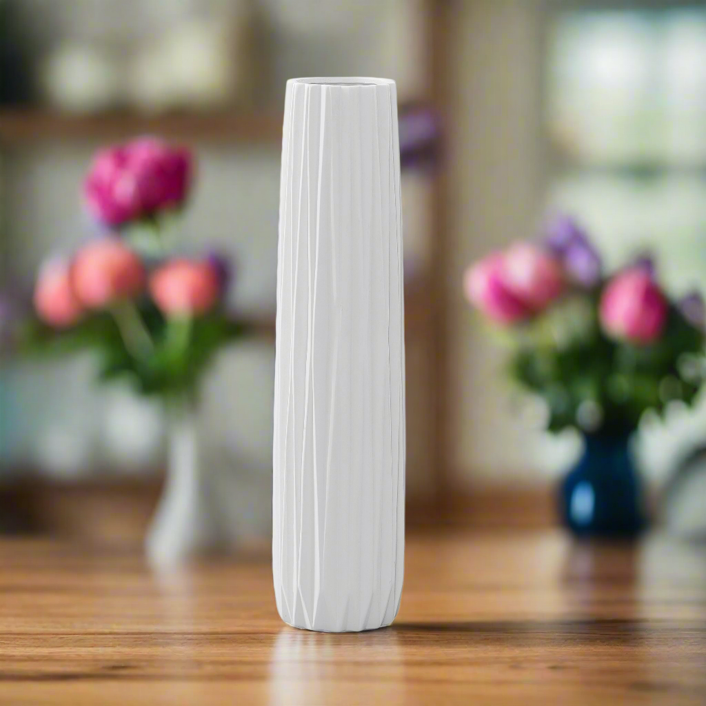 Valestra Ceramic Elongated Round Vase