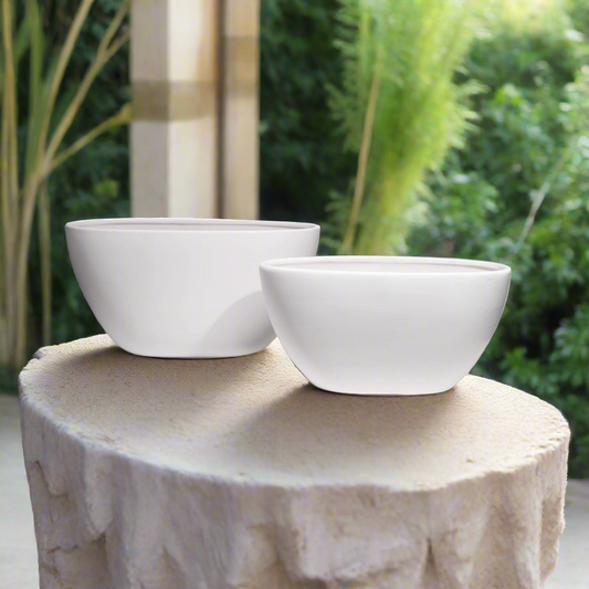 Ceylin Low Oval Ceramic Planter Set (Set of 2)