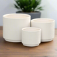 Irene Ceramic Embossed Round Pot Set (Set of 3)