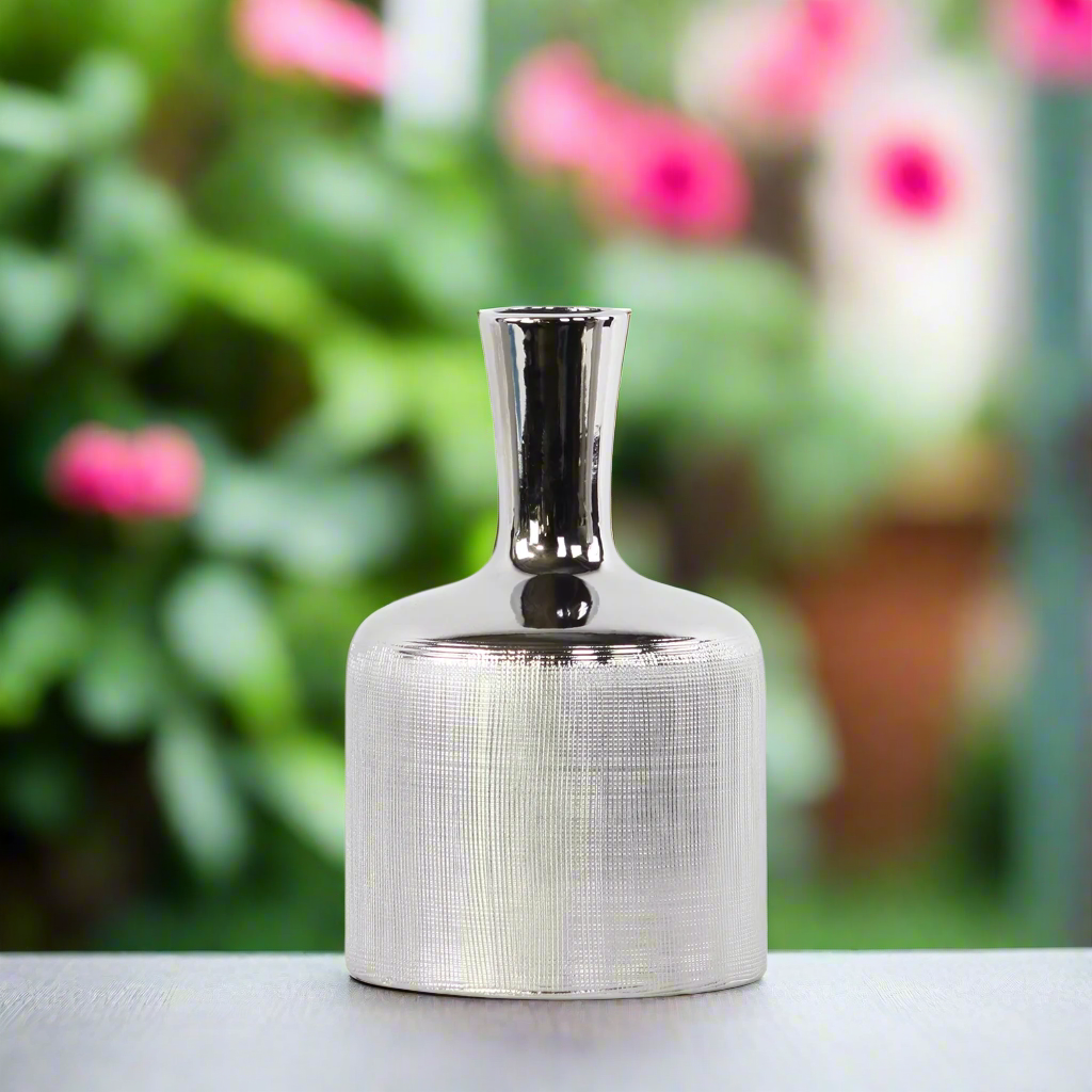 Indie Engraved Ceramic Bottle Vase