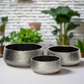 Zyros Hammered Ceramic Planter Set (Set of 3)
