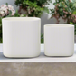 Remi Corrugated Column Ceramic Oval Planter Set (Set of 2)