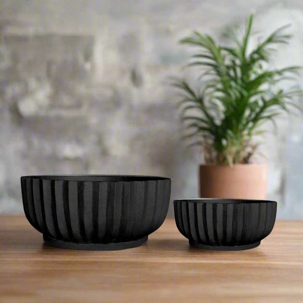 Rinell Fiber Clay Planter Set (Set of 2)