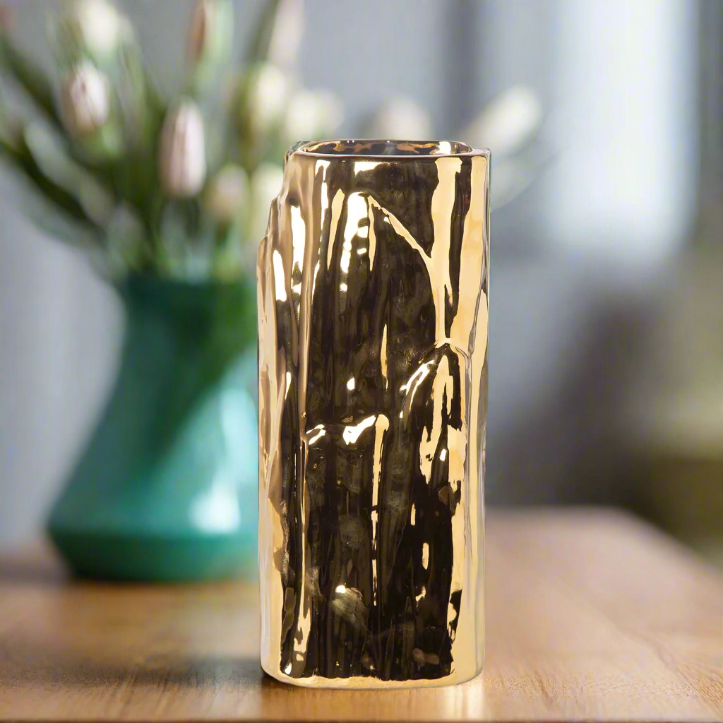 Sabine Ceramic Round Embossed Abstract Vase
