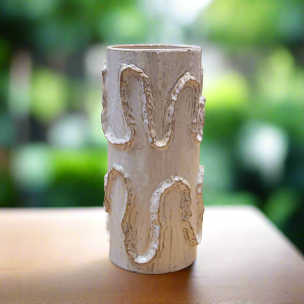 Emilie Ceramic Rustic Wave Vase