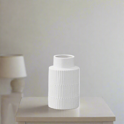 Bronte Ceramic Round Vase with Wide Opening and Speckled Design
