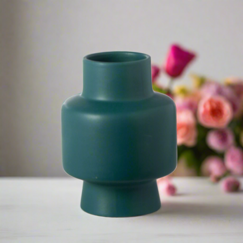 Zoey Ceramic Round Pipe Vase